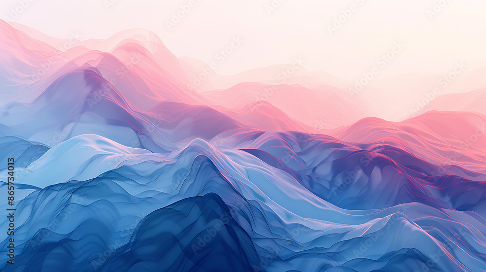 Abstract Pastel Waves in Serene Landscape Abstract Pastel Waves in Serene Landscape