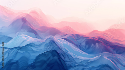 Abstract Pastel Waves in Serene Landscape