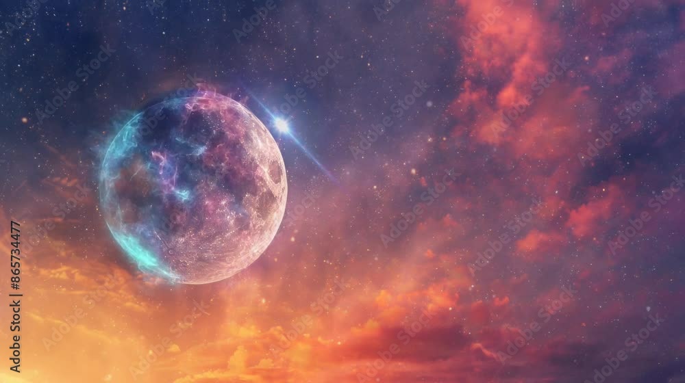 a perfect full moon at a beautiful night time. seamless looping time-lapse virtual 4k video Animation Background. a perfect full moon at a beautiful night time. seamless looping time-lapse virtual 4k video Animation Background.