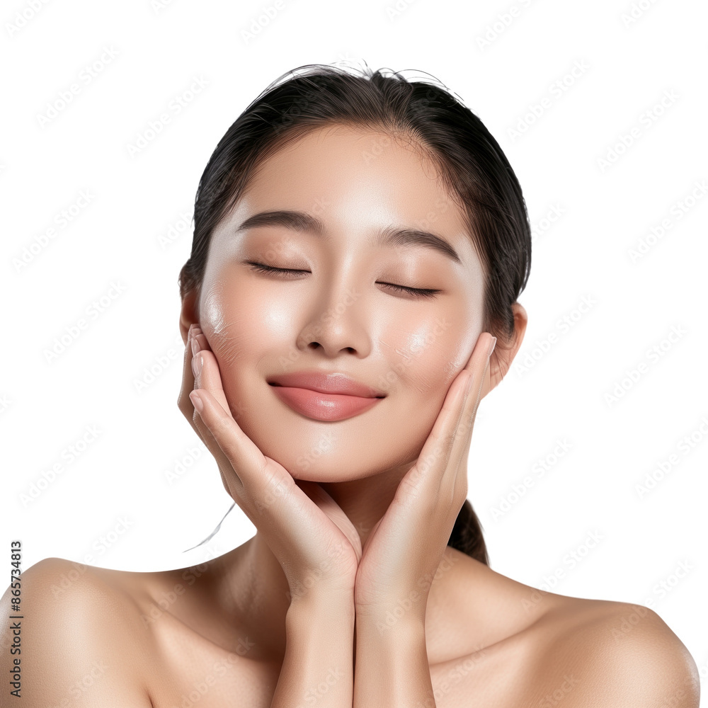 Young and beautiful skincare cosmetic beauty product promotion model Young and beautiful skincare cosmetic beauty product promotion model