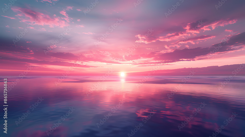 Majestic Abstract Sunset over Tranquil Ocean Majestic Abstract Sunset over Tranquil Ocean