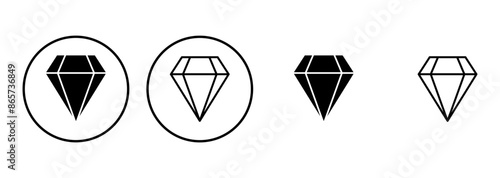 Diamond icon set. diamond gems vector icon.