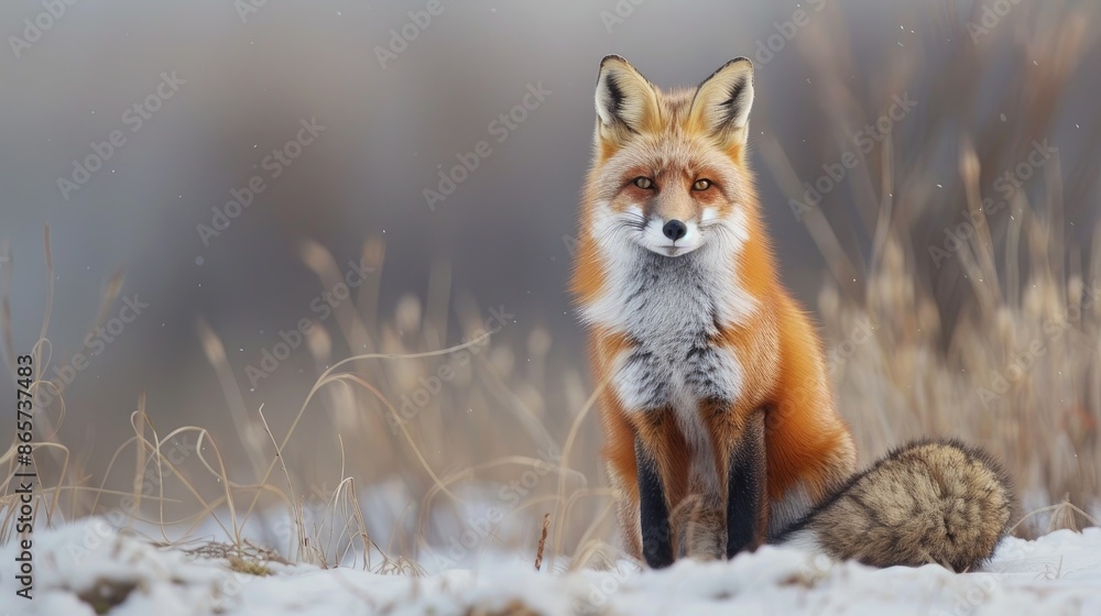 Obraz premium Red fox during the beginning of spring