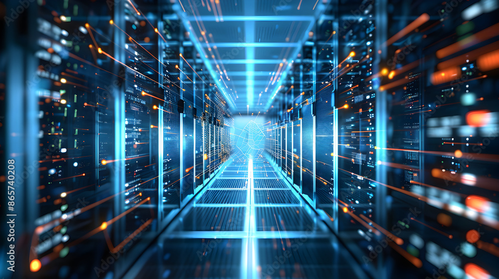 Hightech Data Center: Advanced Cybersecurity Solutions and Digital Server Racks Hightech Data Center: Advanced Cybersecurity Solutions and Digital Server Racks