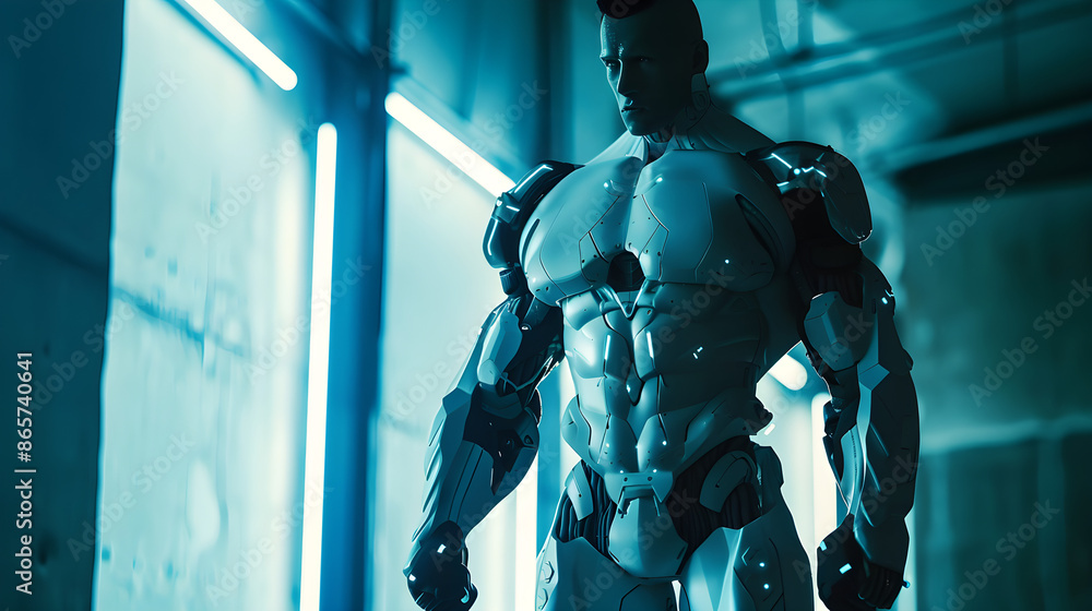 Advanced Sports Nutrition and Cybernetic Technology Enhancing Futuristic Human Muscles Advanced Sports Nutrition and Cybernetic Technology Enhancing Futuristic Human Muscles