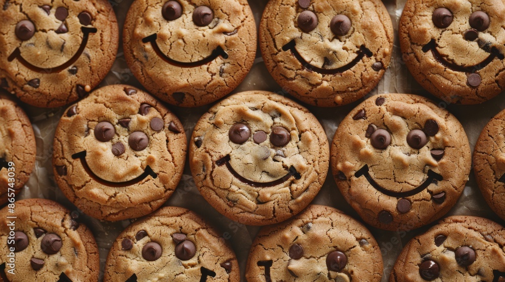 Nostalgic Happiness: Whimsical Chocolate Chip Cookies Smiley Face Arrangement Nostalgic Happiness: Whimsical Chocolate Chip Cookies Smiley Face Arrangement