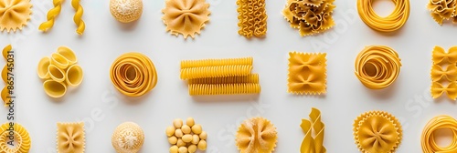 A Variety of Uncooked Pasta Shapes photo