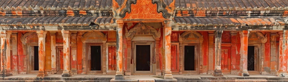 An ancient temple where magic inscriptions cover the walls, glowing with energy that unlocks hidden doors and activates secret passages An ancient temple where magic inscriptions cover the walls, glowing with energy that unlocks hidden doors and activates secret passages