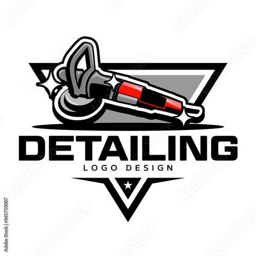Detailing Polisher Tool Logo Design Illustration Clip Art Orbital Buffer Tool