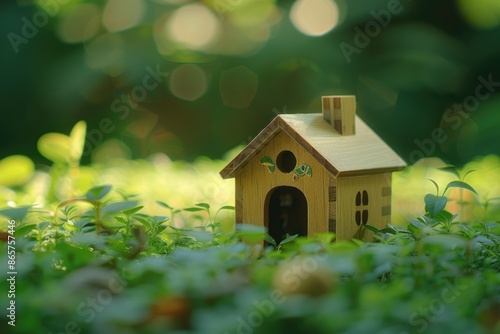 Wallpaper Mural Small wooden house on grass in repetition. Torontodigital.ca