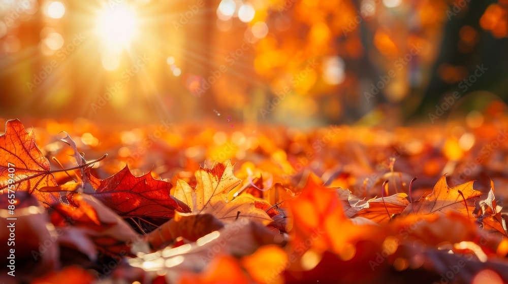 Autumn Leaves in Sunlight Generative AI Autumn Leaves in Sunlight Generative AI