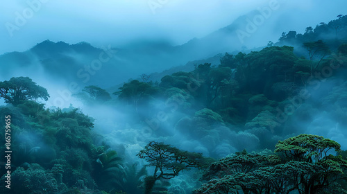  Monteverde Cloud Forest in Costa Rica with mistcovered treetops and rich biodiversity photo