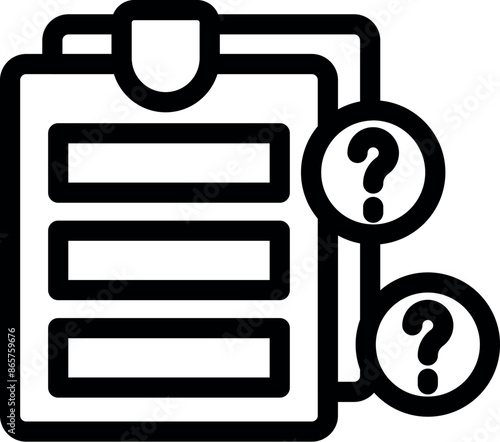 Clipboard with a list and question marks representing frequently asked questions