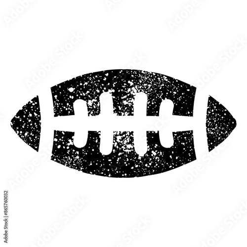 American football ball stencil with grunge texture style