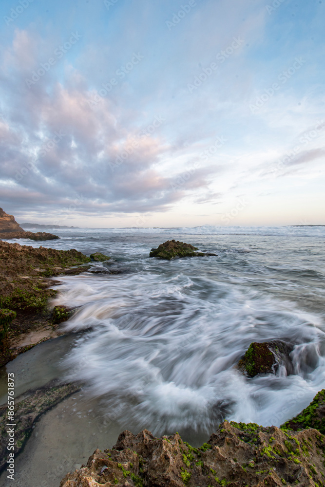 Beautiful beach view with coral, sea panorama Beautiful beach view with coral, sea panorama