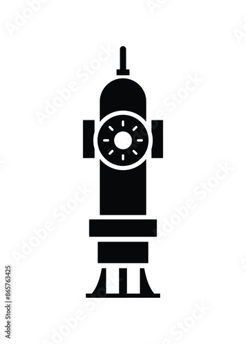 Fire hydrant. Simple illustration in black and white