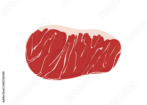 Fresh sirloin slice. Simple flat illustration.