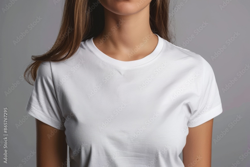 female white t-shirt mock up generative ai model female white t-shirt mock up generative ai model