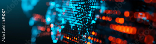 Digital Data Stream on World Map