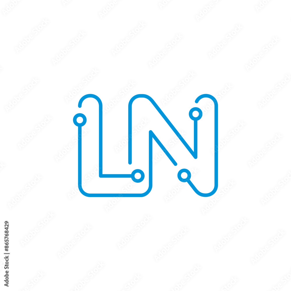 Abstract Letters LN Logo Design Template 001 Abstract Letters LN Logo Design Template 001
