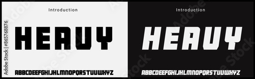 Minimalist heavy alphabet with futuristic typography. Strong and heavy vector font. Reguler and italic alphabet set. 
