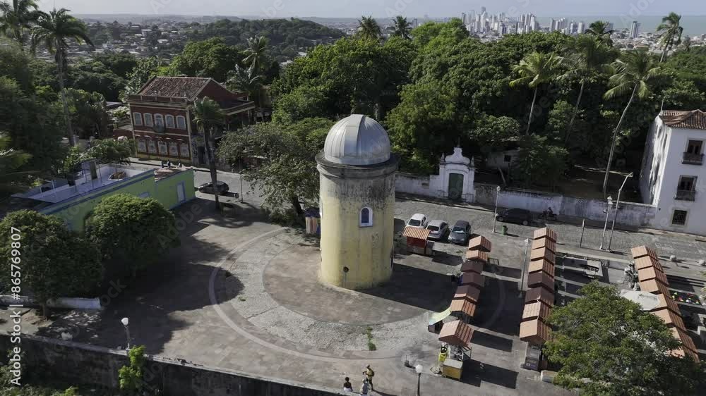 Drone orbits main plaza in historic Olinda, Brazil Drone orbits main plaza in historic Olinda, Brazil
