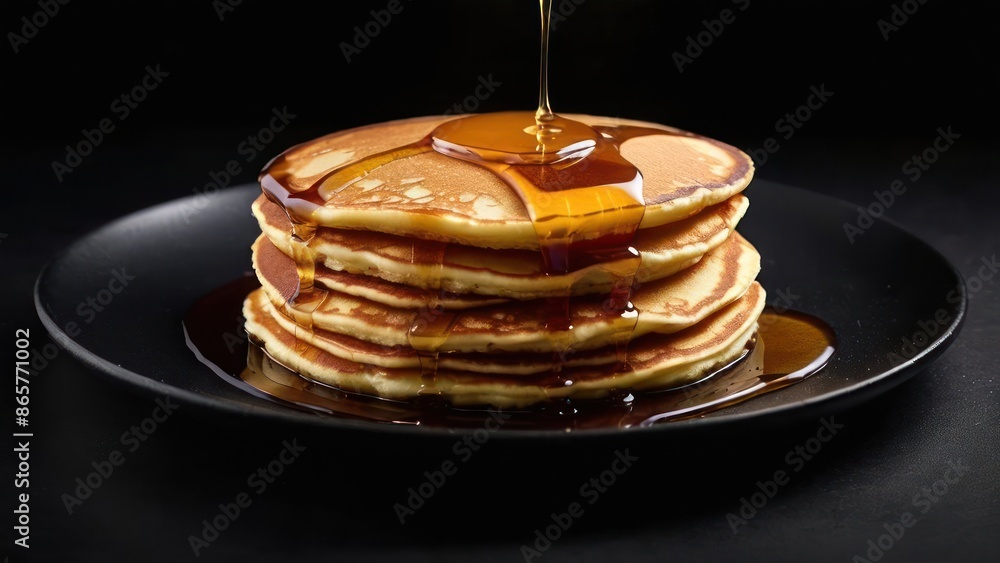 custom made wallpaper toronto digitalEssential Mornings, Golden Brown Pancakes with Maple Syrup