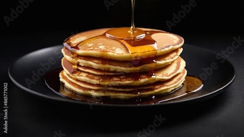 Wallpaper Mural Essential Mornings, Golden Brown Pancakes with Maple Syrup Torontodigital.ca