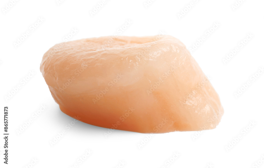 One fresh raw scallop isolated on white One fresh raw scallop isolated on white