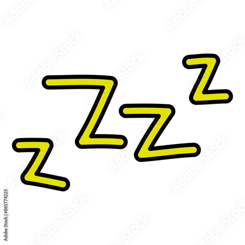 Doodle zzz. sleeping, snoring. Hand drawn vector illustration.