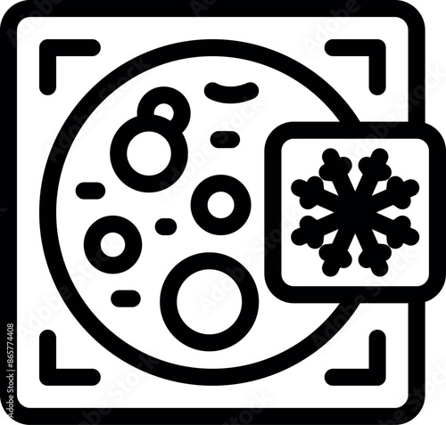 Icon of laboratory equipment freezing a biological sample for medical research