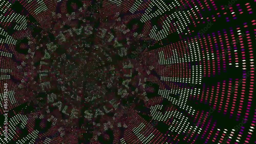 Abstract neon sale tunnel patterns with geometric light effects on a dark background Abstract neon sale tunnel patterns with geometric light effects on a dark background