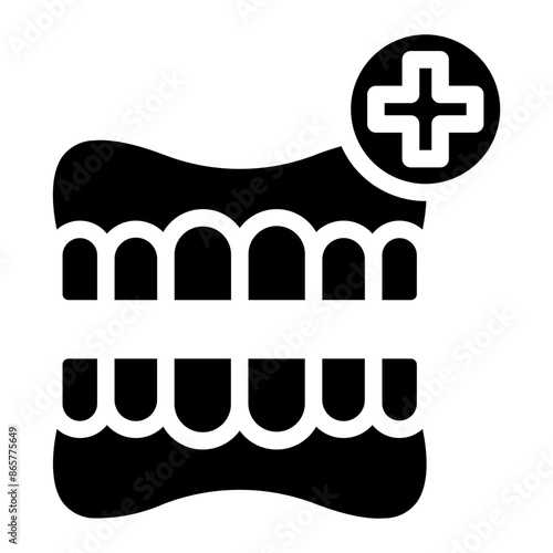 denture dental care icon vector. 