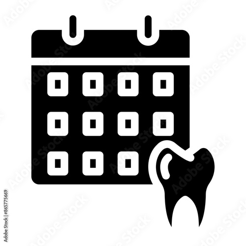 Calendar Dental Tooth icon symbol