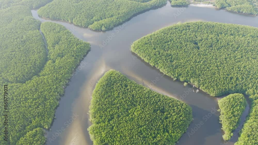 Aerial top view of Heart island in Trang province, Thailand. Forest trees in nature landscape background. Aerial top view of Heart island in Trang province, Thailand. Forest trees in nature landscape background.