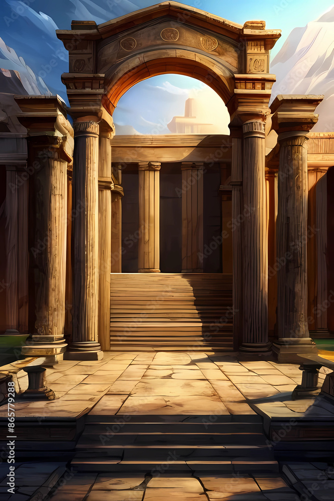 Background image of royal buildings with a classic theme Background image of royal buildings with a classic theme