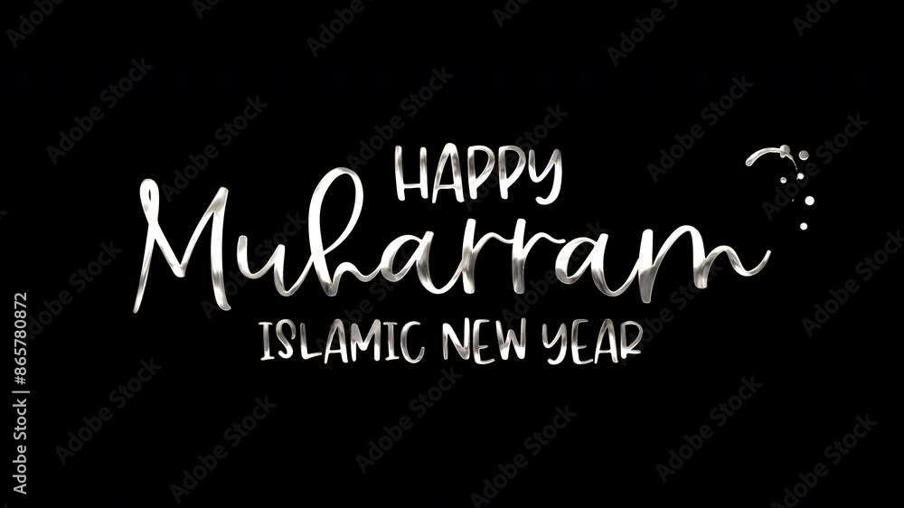 Animated Happy Muharram inscription for Islamic New Year celebration. Suitable for greeting cards, social media posts, and religious designs. Animated Happy Muharram inscription for Islamic New Year celebration. Suitable for greeting cards, social media posts, and religious designs.