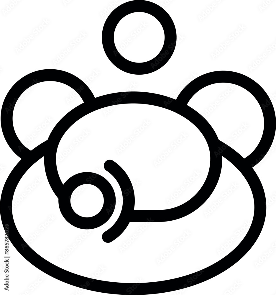 Social distancing concept icon showing people keeping distance represented by circles Social distancing concept icon showing people keeping distance represented by circles