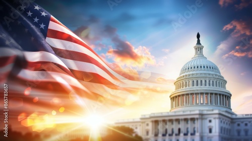 Concept of patriotism and pride in the country's history and government, 4th July Independence Day USA concept
