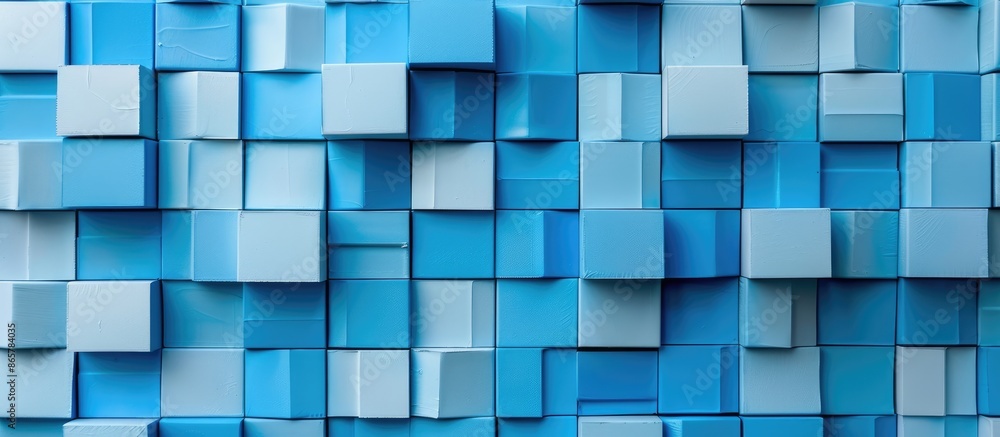 Mosaic squares on a blue backdrop Mosaic squares on a blue backdrop