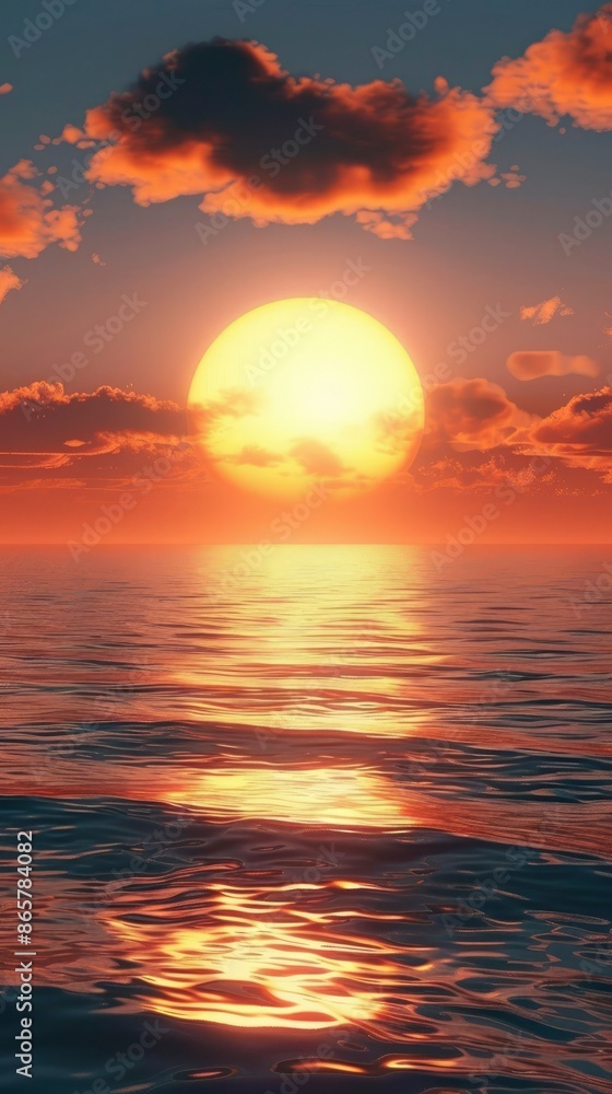 Sea, Ocean, Sunset image wallpaper - generative ai Sea, Ocean, Sunset image wallpaper - generative ai