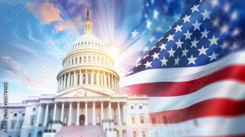 American flag, 4th July Independence Day USA concept