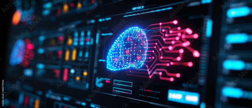 Artificial Intelligence Brain Network. Artificial Intelligence Brain Network.
