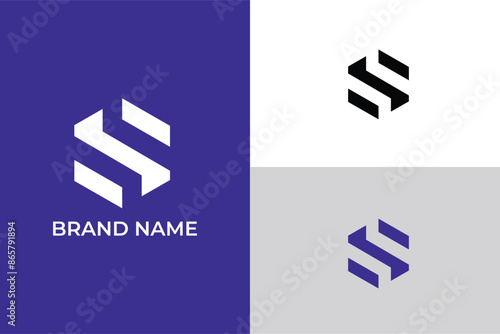 initial letter S hexagon abstract negative space modern vector, letter S Z tv logo, videography logo, s video logo, video camera logo, 