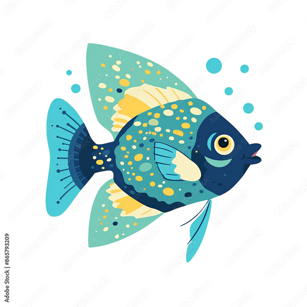 Colorful illustration of a blue and teal fish with vibrant patterns and bubbles, perfect for aquatic and marine-themed designs. Colorful illustration of a blue and teal fish with vibrant patterns and bubbles, perfect for aquatic and marine-themed designs.