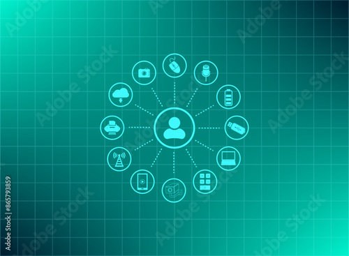 Vector illustration blue background