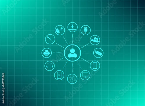 Vector illustration blue background