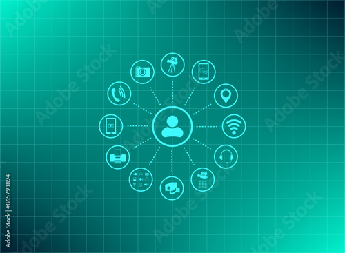 Vector illustration blue background