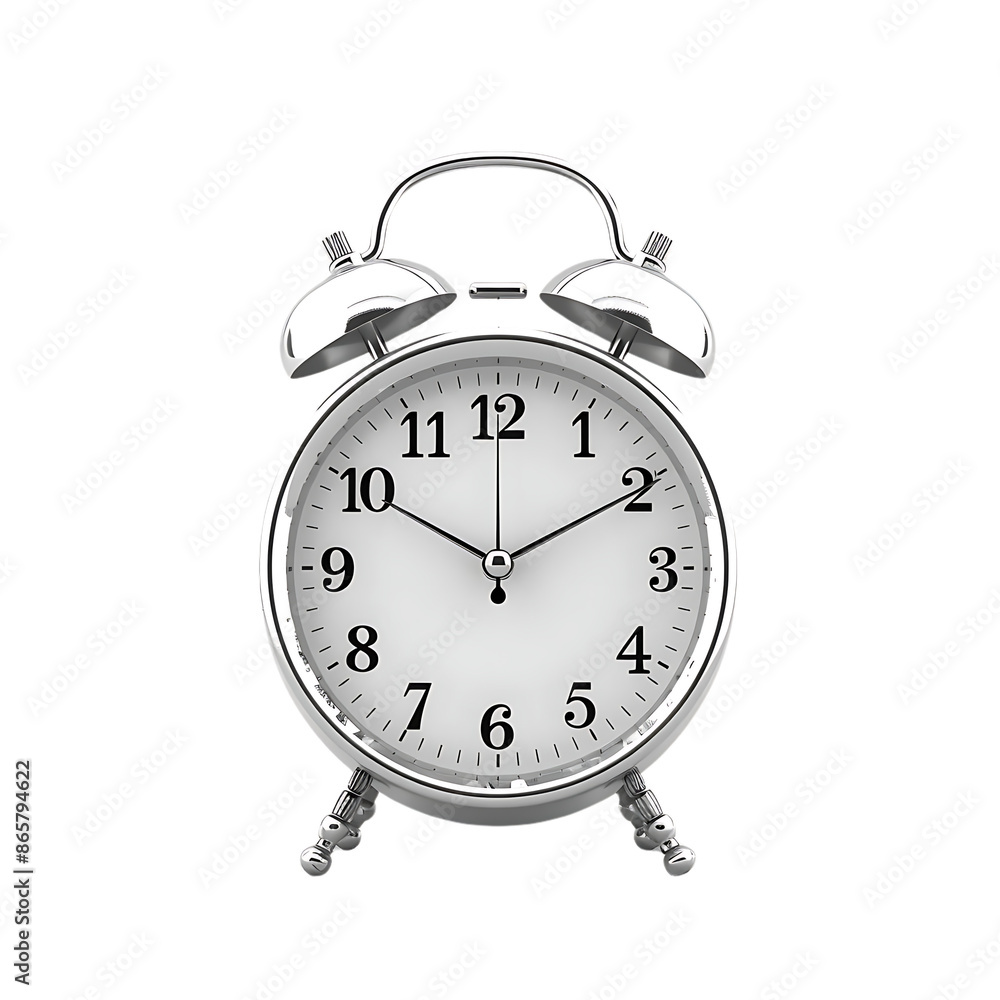 Classic Silver Alarm Clock with White Face Classic Silver Alarm Clock with White Face