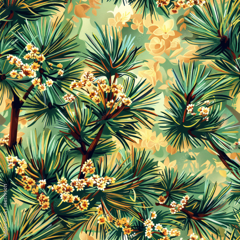 pattern art flower of pine pattern art flower of pine
